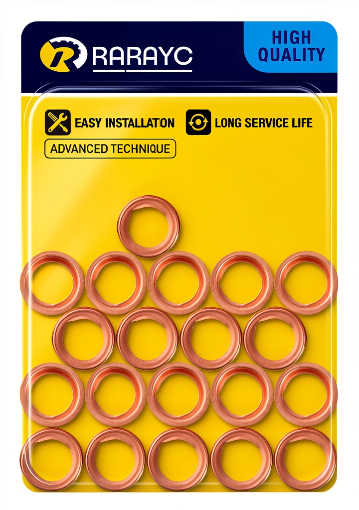 Installing copper oil drain plug gaskets on a car engine