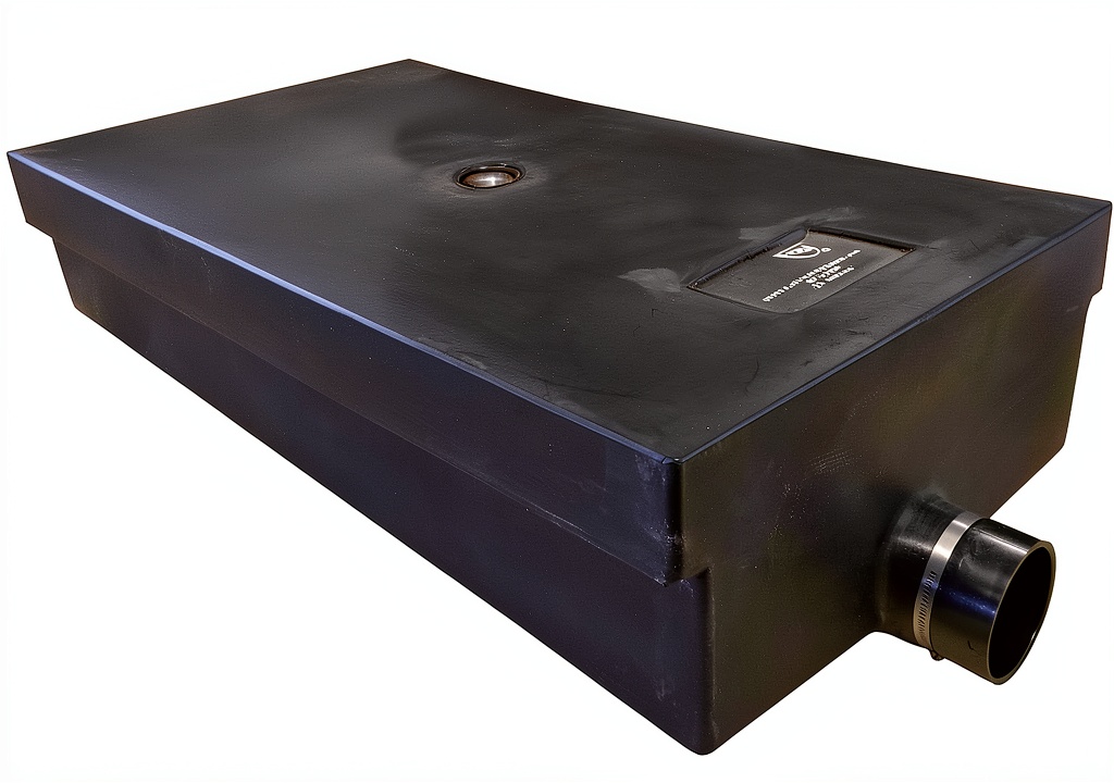 RV black water tank installed in a compact RV compartment