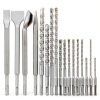 17pcs SDS Plus Concrete Masonry Drill Bits and Chisels Set with-1