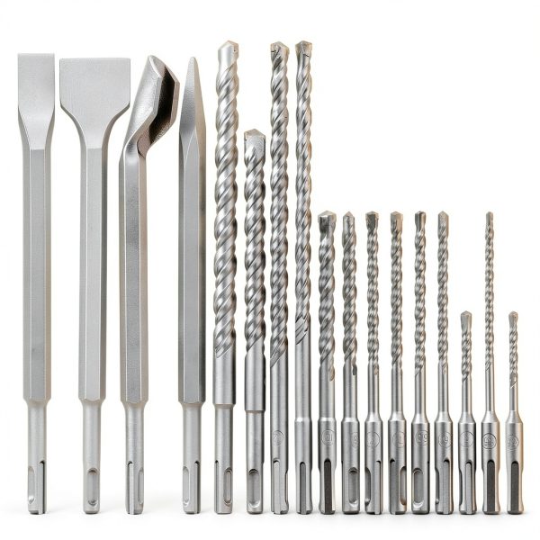 17pcs SDS Plus Concrete Masonry Drill Bits and Chisels Set with-1