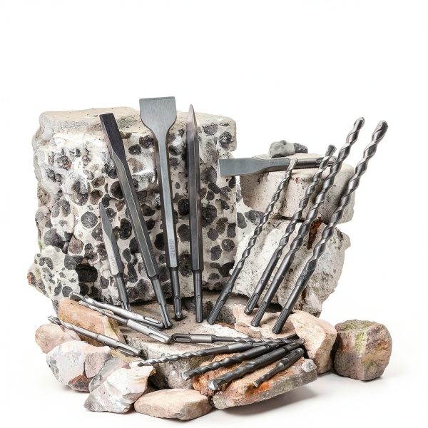 17-Piece SDS Plus Rotary Hammer Drill Bits and Chisel Set, YG8C Carbide Tips, SDS Plus Bits, Masonry Drill Bit Set for Concrete, Brick and Stone, with Storage Case, Ideal Tool for DIY, Home-7