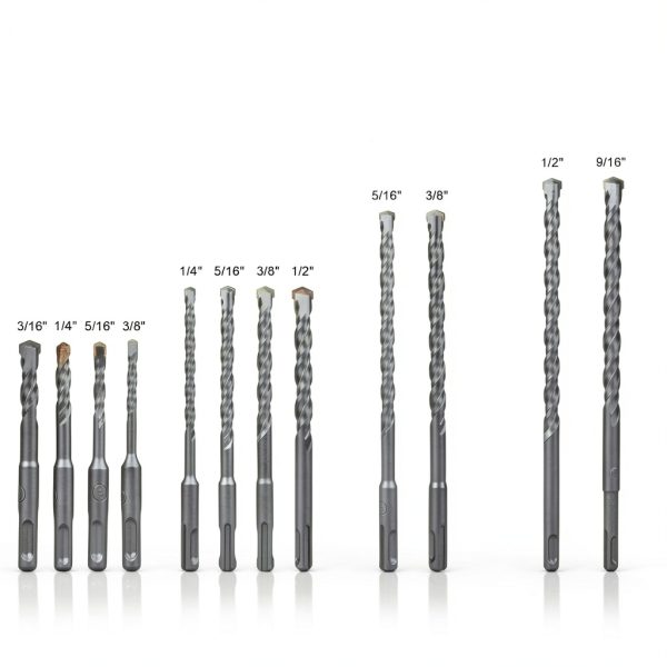 Rotary Hammer Drill Bits Gickbusus 17-Piece SDS Plus with Carbide Tips-3