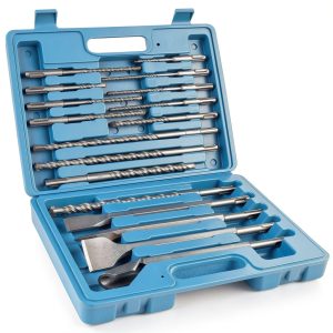 17pcs SDS Plus Concrete Masonry Drill Bits and Chisels Set with-0