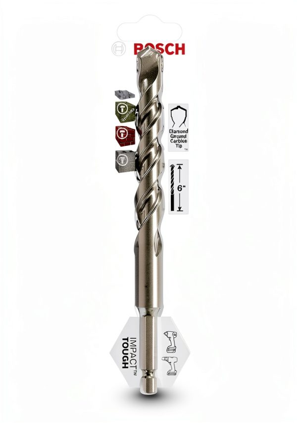 BOSCH LBHX010 1/2 in Hex Shank Hammer Drill Masonry Bit 4X Life-1