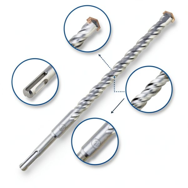 17pcs SDS Plus Concrete Masonry Drill Bits and Chisels Set with-2