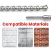 Torxero 1-1/8" X 36in SDS MAX Carbide Masonry Drill Bit for Concrete-4