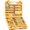 17-Piece SDS Plus Rotary Hammer Drill Bits and Chisel Set, YG8C Carbide Tips, SDS Plus Bits, Masonry Drill Bit Set for Concrete, Brick and Stone, with Storage Case, Ideal Tool for DIY, Home-0